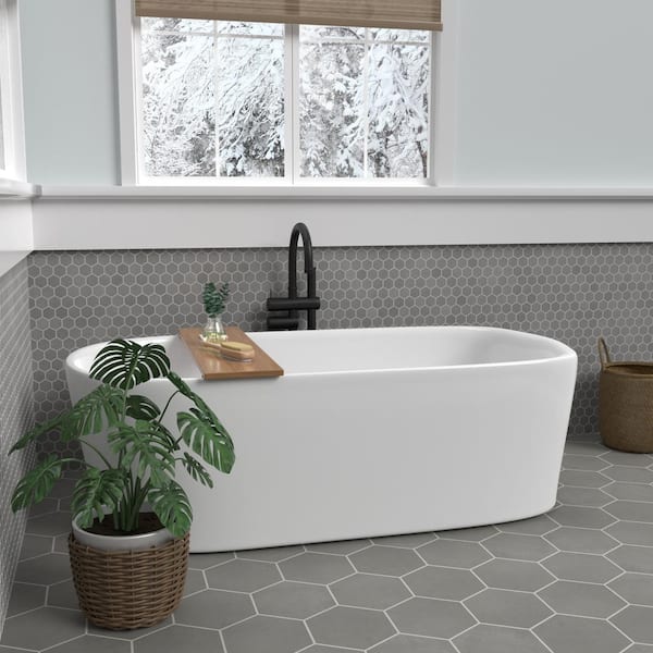 Marazzi Moroccan Concrete Gray 8 In X, Hexagon Floor Tile Bathroom Home Depot