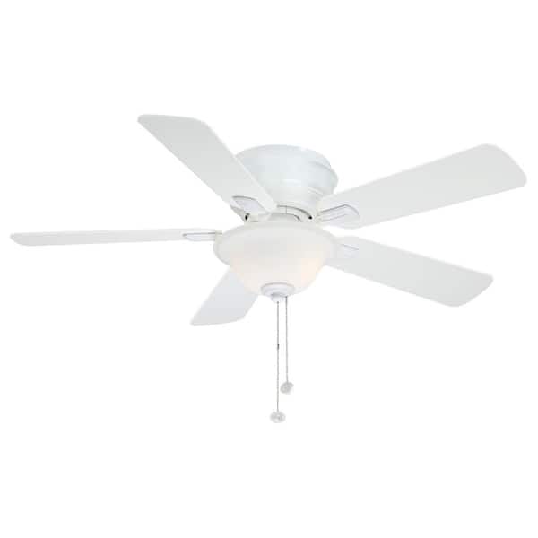 Hampton Bay Hawkins 44 in. LED White Ceiling Fan with Light Kit