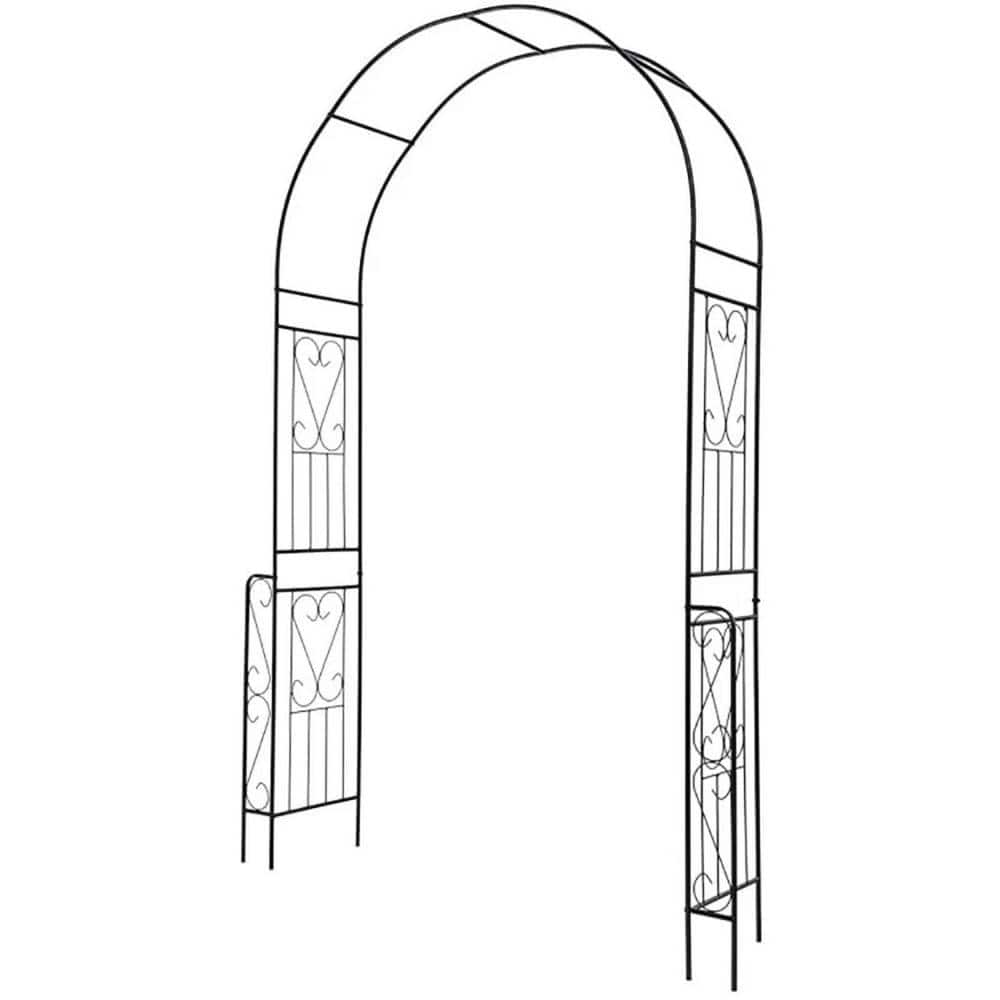 66 in. x 15 in. x 95 in. Metal Garden Arch with Side Fence, Outdoor Arbor Trellis for Vines, Weddings and Décor price history on PriceWatchPro