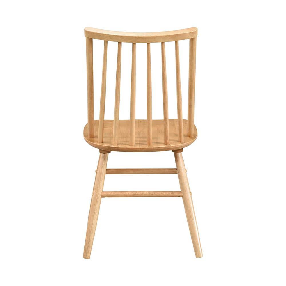 Natural Oak High Back Slat Wood Dining Side Chair