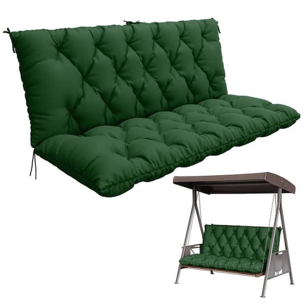 60 in. x 40 in. 2-3 Seater Patio Contoured Replacement Bench Cushion Outdoor Porch Swing Cushion Cushion Green