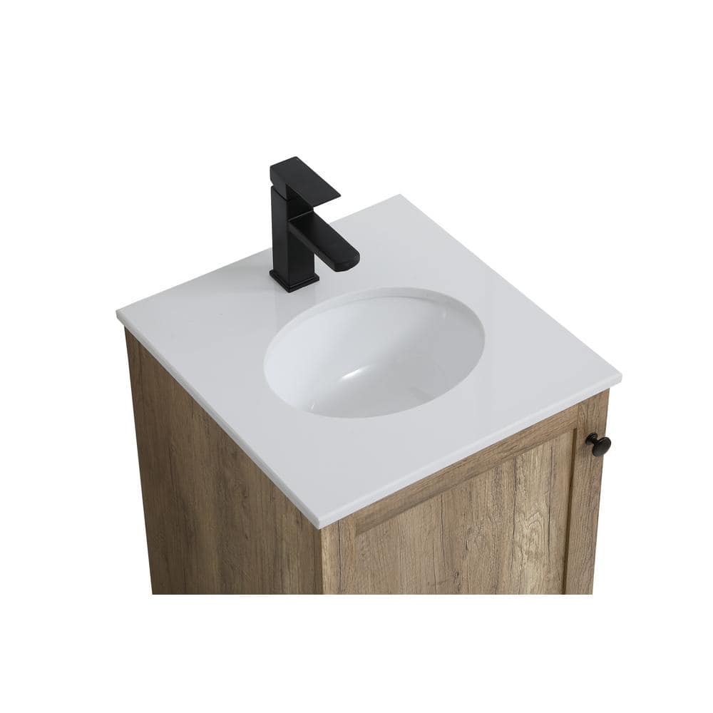 Soma 18" Natural Oak Single Bathroom Vanity with Porcelain Sink