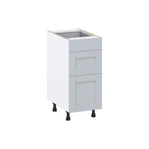 Cumberland Light Gray Shaker Assembled Base Kitchen Cabinet with 3 Drawers (15 in. W x 34.5 in. H x 24 in. D)