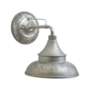 11 in. Galvanized Barn Light Hardwired Outdoor Wall Light Barn Sconce with No Bulb Included