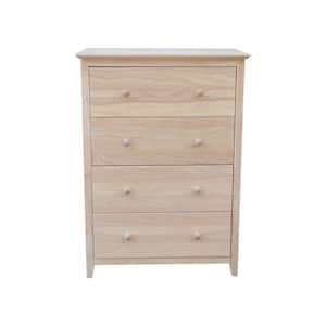 Brooklyn 4-Drawer Unfinished Wood Chest of Drawers
