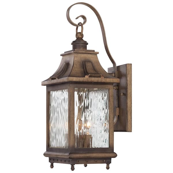 the great outdoors by Minka Lavery Wilshire Park 3-Light Portsmouth Bronze Outdoor Wall Lantern Sconce