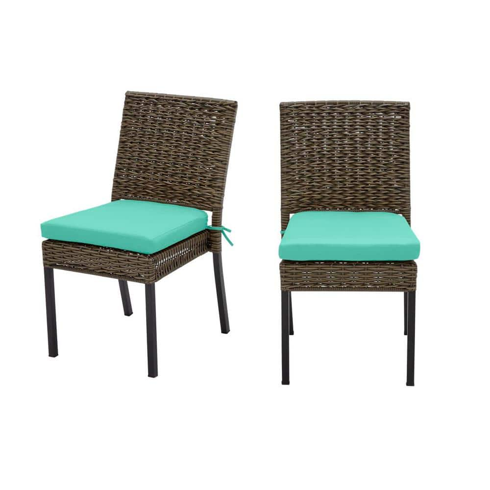 Laguna Point Brown Wicker Outdoor Patio Dining Chair with Sunbrella Beige Tan Cushions (2-Pack) -  Hampton Bay, H096-01574700