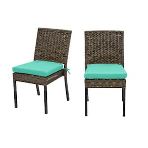 Laguna Point Brown Wicker Outdoor Patio Dining Chair with Sunbrella Beige Tan Cushions (2-Pack)