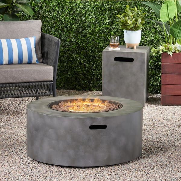 Round Concrete Propane Fire Pit, Home Depot Outdoor Propane Fire Pit Table