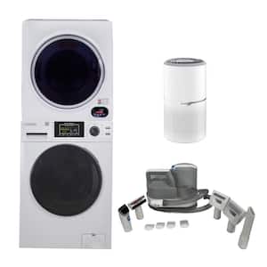 Pet Package of Laundry Center 1.6 cu.ft. Washer and 3.5 cu. ft. Dryer w/Advanced Pet Groomer & Air Purifier in White