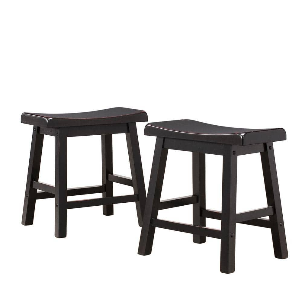 18 In Black Bar Stool Set Of 2 405302bk 182p The Home Depot