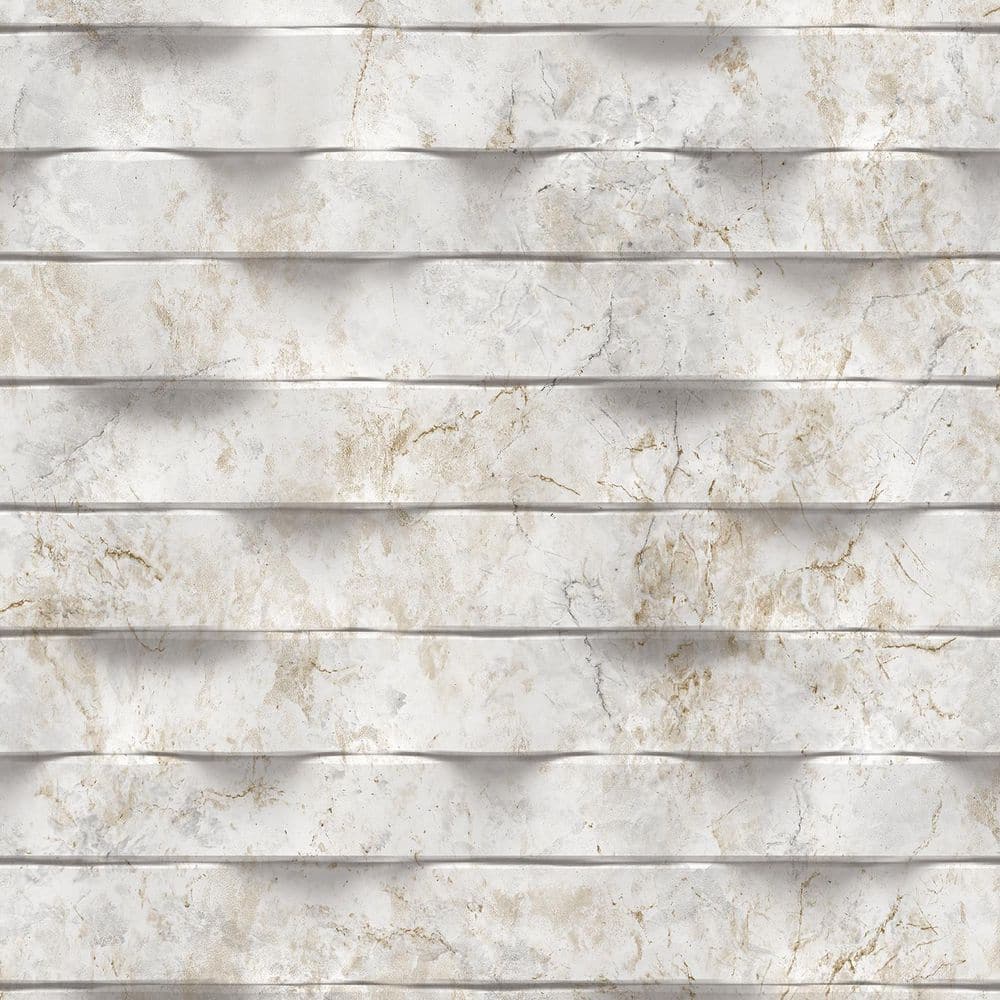 Wavy Marble Stripe Beige Wallpaper Sample