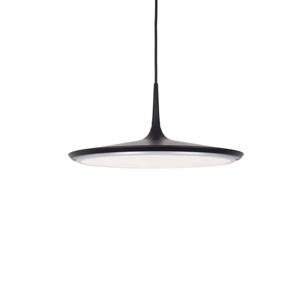 Disc 16 in. 1 Light 33-Watt Black Integrated LED Pendant Light price history on PriceWatchPro