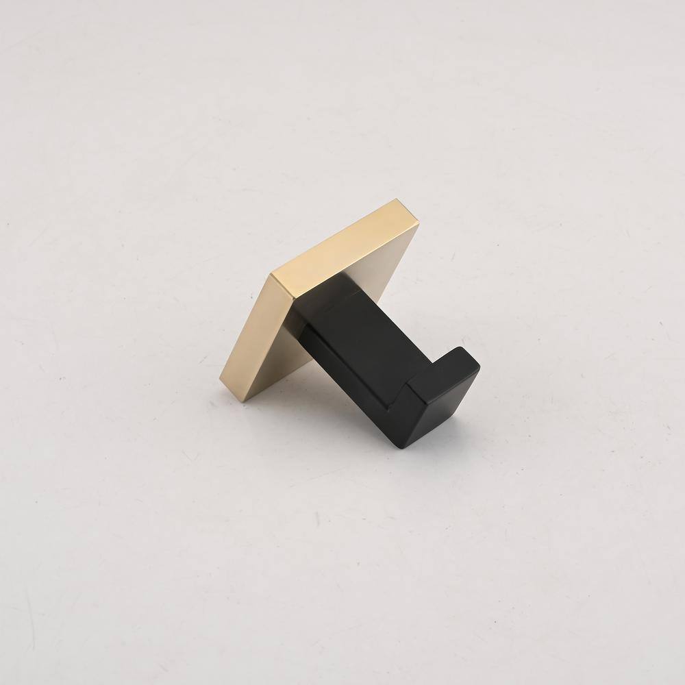 8-Piece Matte Black and Gold Stainless Steel Bathroom Hardware Set