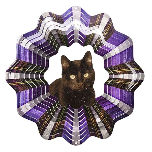 Iron Stop 10 in. Black Cat Wind Spinner