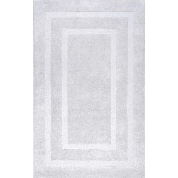 nuLOOM Zamora Solid Light Gray 5 ft. x 8 ft. Area Rug