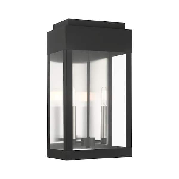 AVIANCE LIGHTING Ardenwood 19 in. 2-Light Black Outdoor Hardwired Wall Lantern Sconce with No Bulbs Included