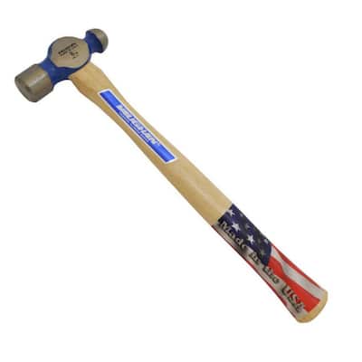 Plumb Ball Peen Hammer 24 oz 12-3/4" Hickory Wood Handle Permabond Cooper Tools 