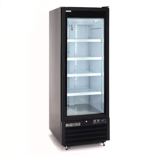 Maxx Cold 27 in. W, 36 cu. ft Glass Door Merchandiser Refrigerator, in Black