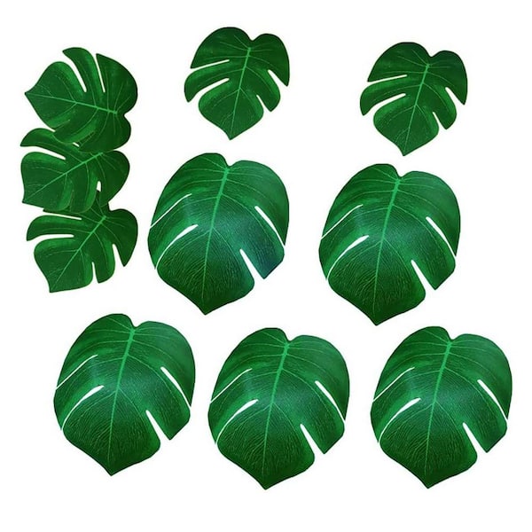 Unbranded 36 Pack Artificial Green Indoor/Outdoor Monstera Palm Leaves  Tropical Silk Foliage for Party Wedding Decor 59B1124C1573