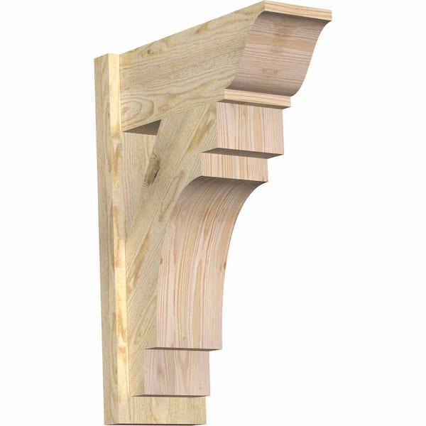 Ekena Millwork 8 in. x 28 in. x 20 in. Merced Traditional Rough Sawn Douglas Fir Outlooker