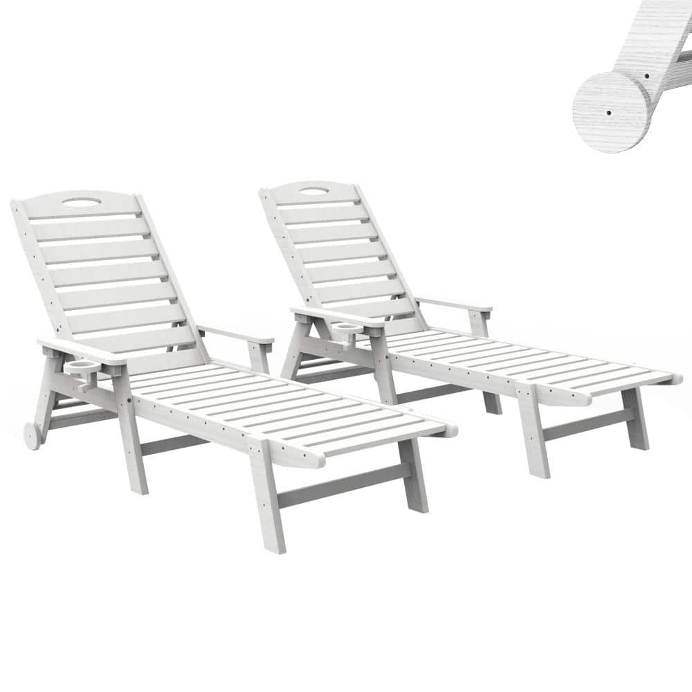 HDPE Outdoor Lounge Chairs Set of 2, Pool Chaise Lounge Chairs for Poolside, Patio, Sunbathing Tanning price history on PriceWatchPro