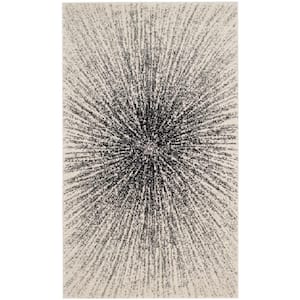 Evoke Black/Ivory Doormat 3 ft. x 5 ft. Geometric Area Rug