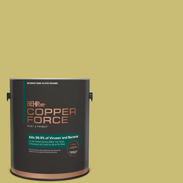 COPPER FORCE 1 gal. #HDC-SP16-02 Pistachio Shortbread Semi-Gloss Enamel Virucidal and Antibacterial Interior Paint & Primer