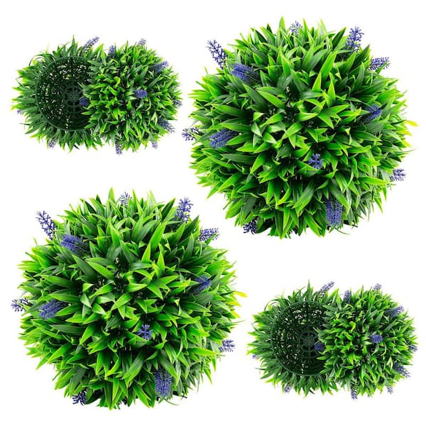 1 ft. Artificial Lavender Topiary Balls Tree with Flowers (2-Pack)