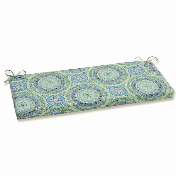 Pillow Perfect Novelty Rectangular Outdoor Bench Cushion in Blue