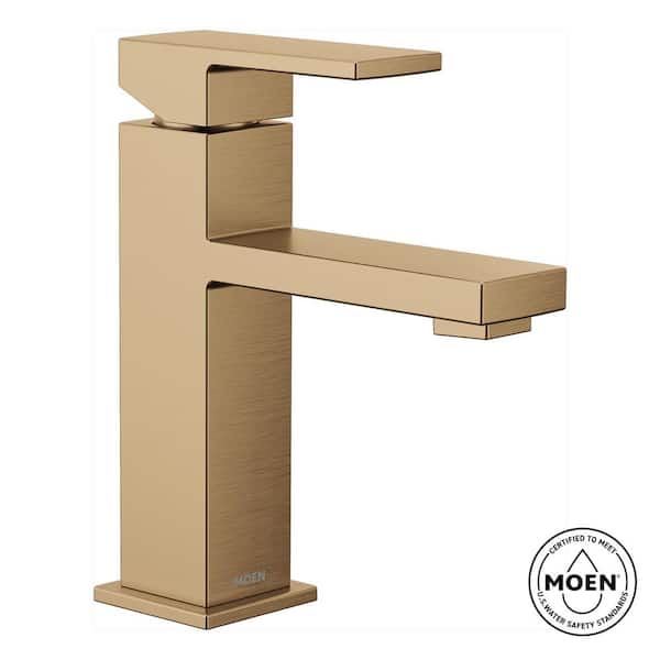 MOEN Revyl Single Hole Single Handle Bathroom Faucet in Bronzed Gold