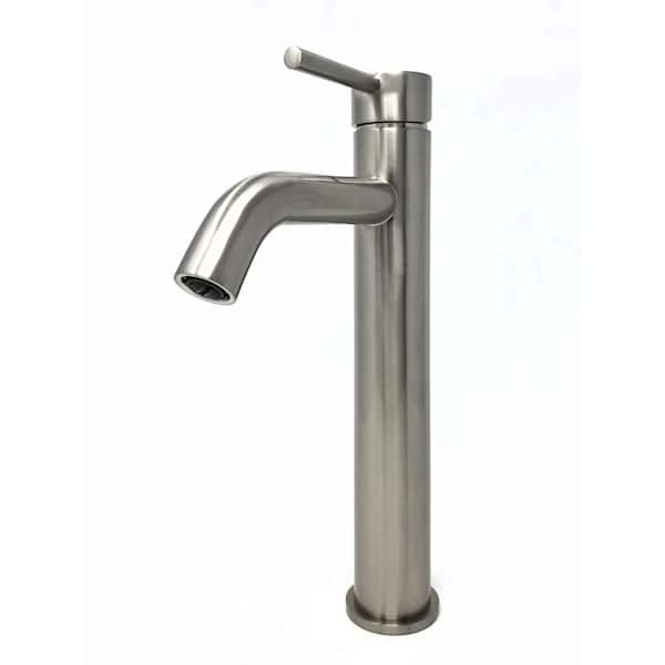 Novatto MYERS Single Handle Contemporary Vessel Sink Faucet in Brushed Nickel