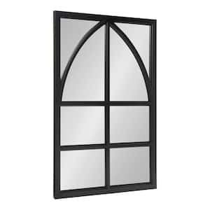 Medium Rectangle Black Beveled Glass Contemporary Mirror (36 in. H x 24 in. W)