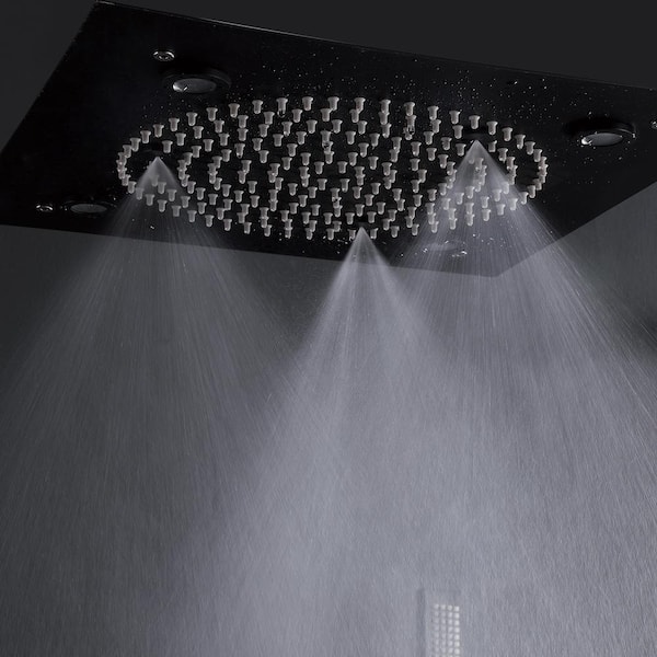 Dimakai 12 in. 6-Jet Thermostatic Ceiling Mount LED Rainfall