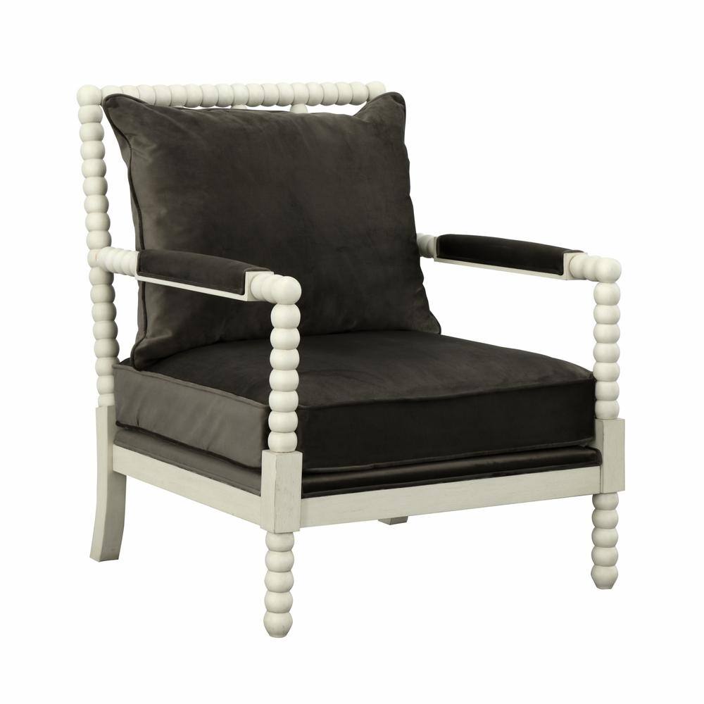 Hikidspace Modern Accent Chair with Rubber Wood Frame and Lumbar Pillow