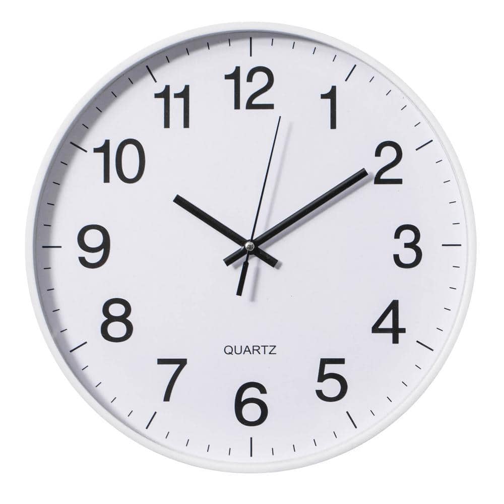 Smuk Wall Clock ホワイト CLOCKSWISE White 12-In Analog Clock-Silent, Non-Ticking for Wall