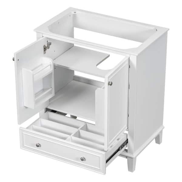 29.50 in. W x 17.80 in. D x 33.80 in. H Bath Vanity Cabinet without Top in White Unassembled