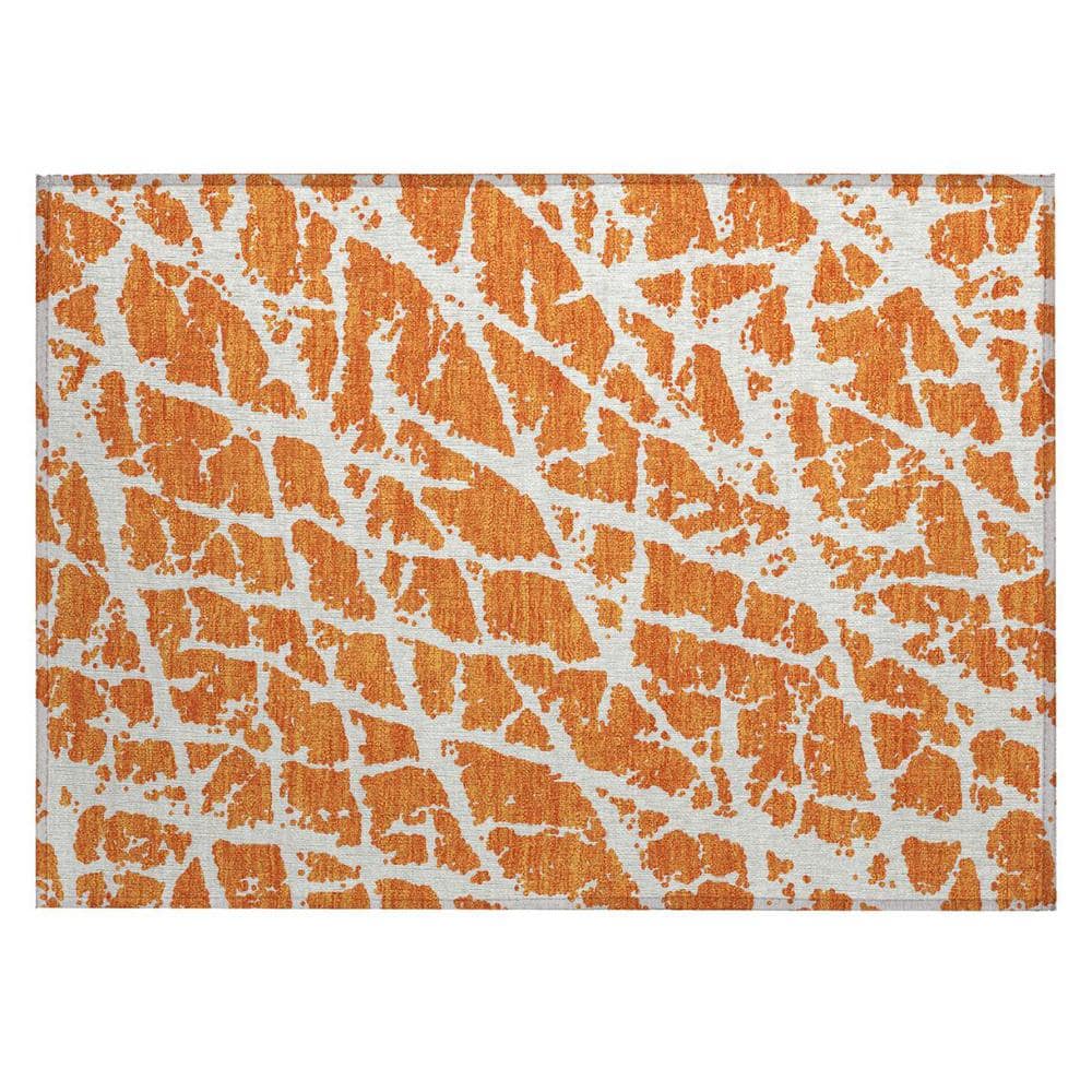 Orange and White 2 ft. x 3 ft. Abstract Indoor/Outdoor Area Rug price history on PriceWatchPro