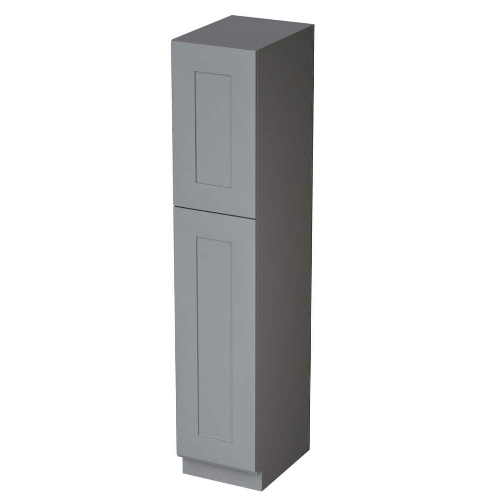 18in W x 24in D x 84in H Plywood Ready to Assemble Floor Base Kitchen Cabinet in Gray with Doors and Shelves price history on PriceWatchPro