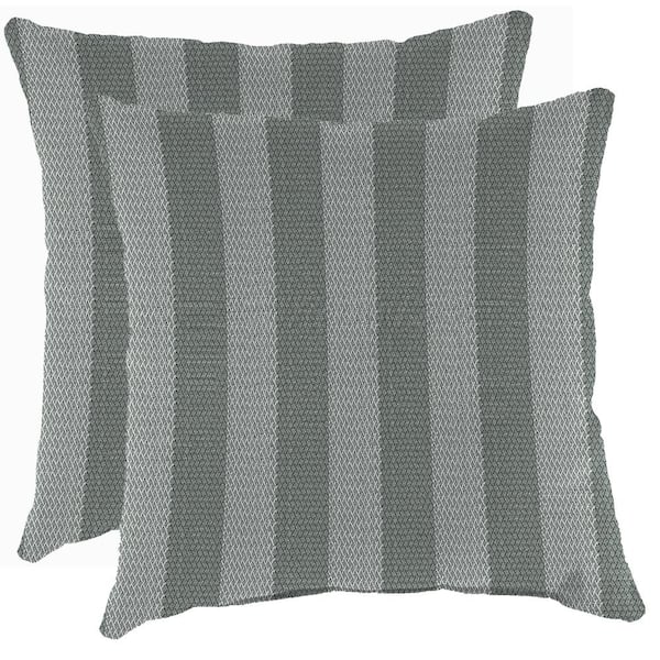 Jordan Manufacturing 16 in. L x 16 in. W x 4 in. T Outdoor Throw Pillow in Conway Smoke (2-Pack)