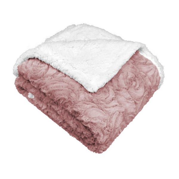 Pink sherpa throw online blanket