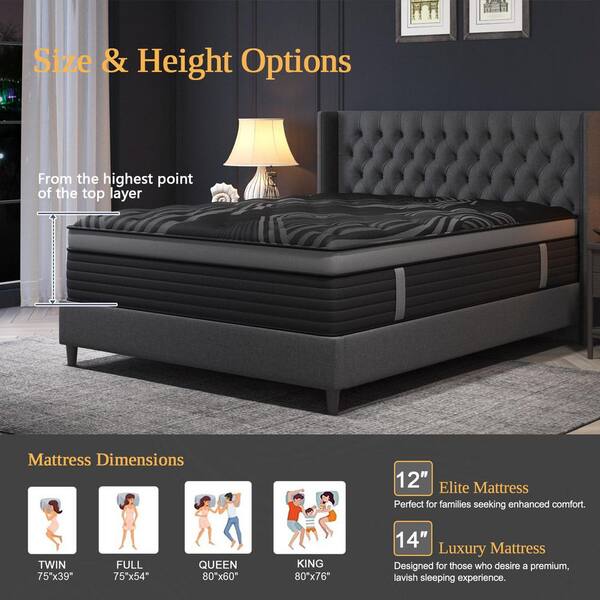 Skyhedon Twin Size Medium Firm 12 in. Memory Foam Hybrid Mattress
