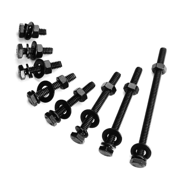 MYWISH 1/4 in.-20 x 1-1/2 in. Black Oxide Stainless Steel Hex Bolt