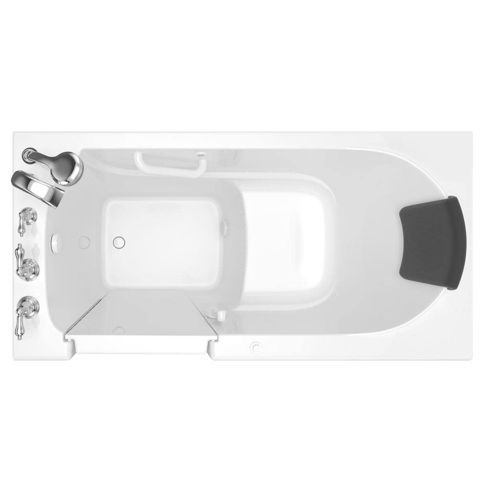 White 60'' Walk-In Air Fiberglass Bathtub with Jets