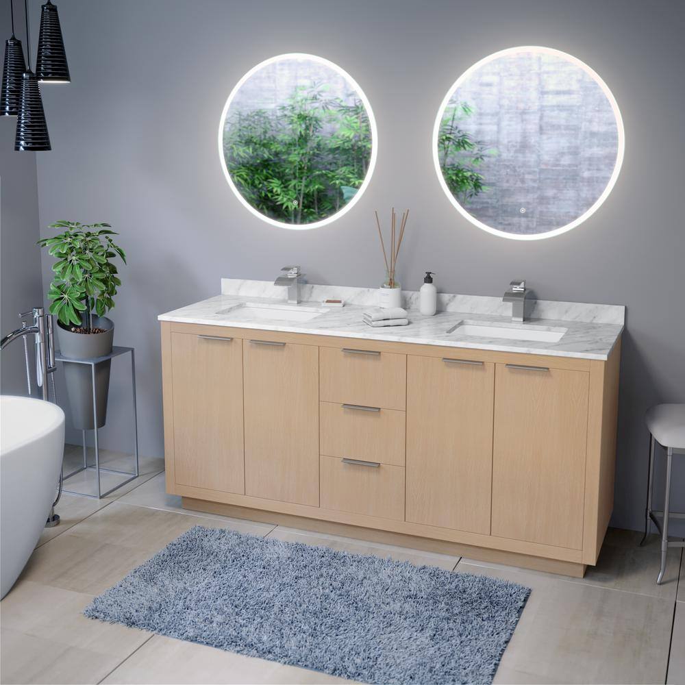 Eva 24'' Modern Frameless Bathroom Vanity Mirror with LED and Defogger