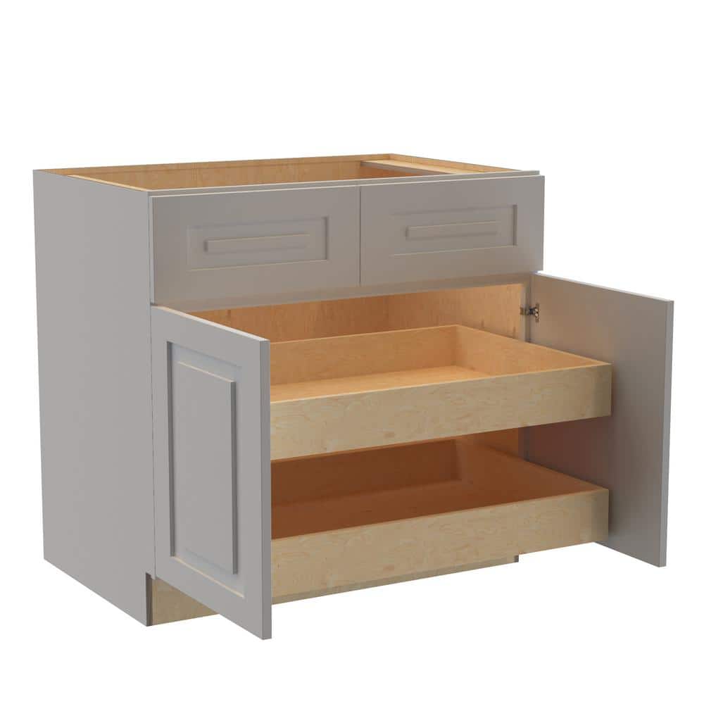 Grayson 36 in. W x 24 in. D x 34.5 in. H Assembled Plywood Base Kitchen Cabinet in Pearl Gray with 2ROT Soft Close price history on PriceWatchPro