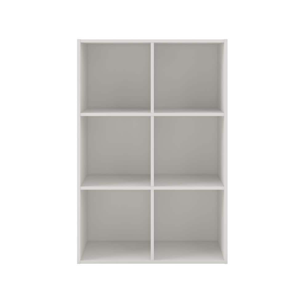 White Rectangular Stackable 6-Cube Wood Bookcase