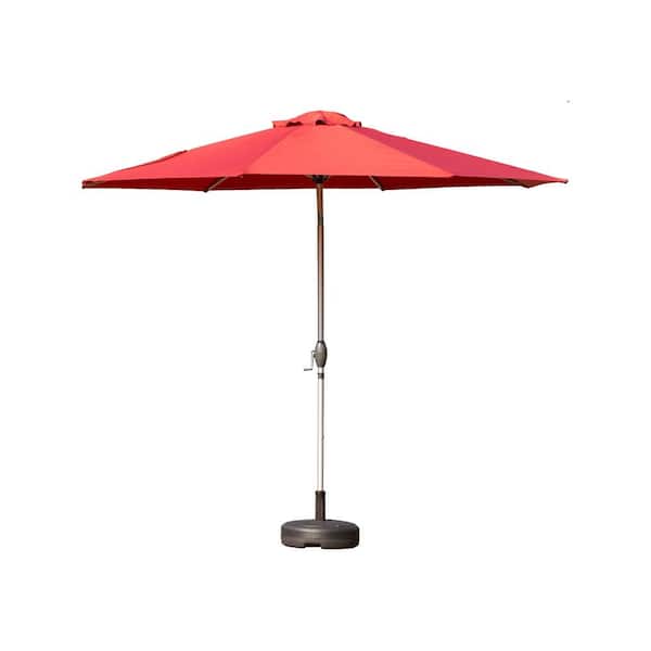 Mondawe 10 ft. Octagon Aluminum Outdoor Market Umbrella in Red for Garden, Deck, Poolside