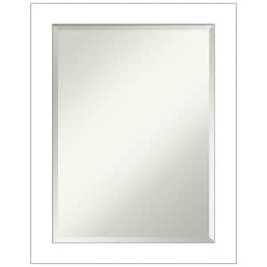 Wedge White 22 in. H x 28 in. W Framed Wall Mirror