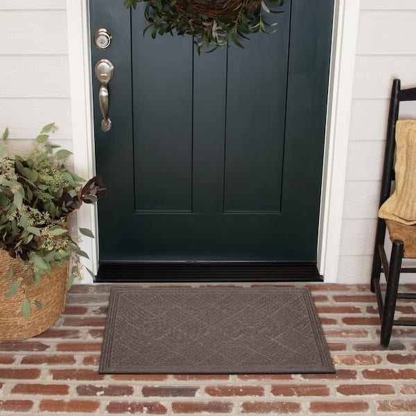 StyleWell Racetrack Gray 18 in. x 30 in. Rubber Backed Door Mat